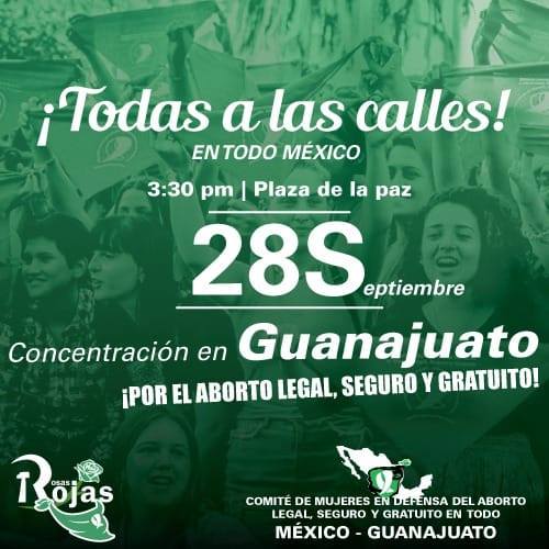 POR EL ABORTO LEGAL, SEGURO Y GRATUITO EN GUANAJUATO Y EN TODO MÉXICO