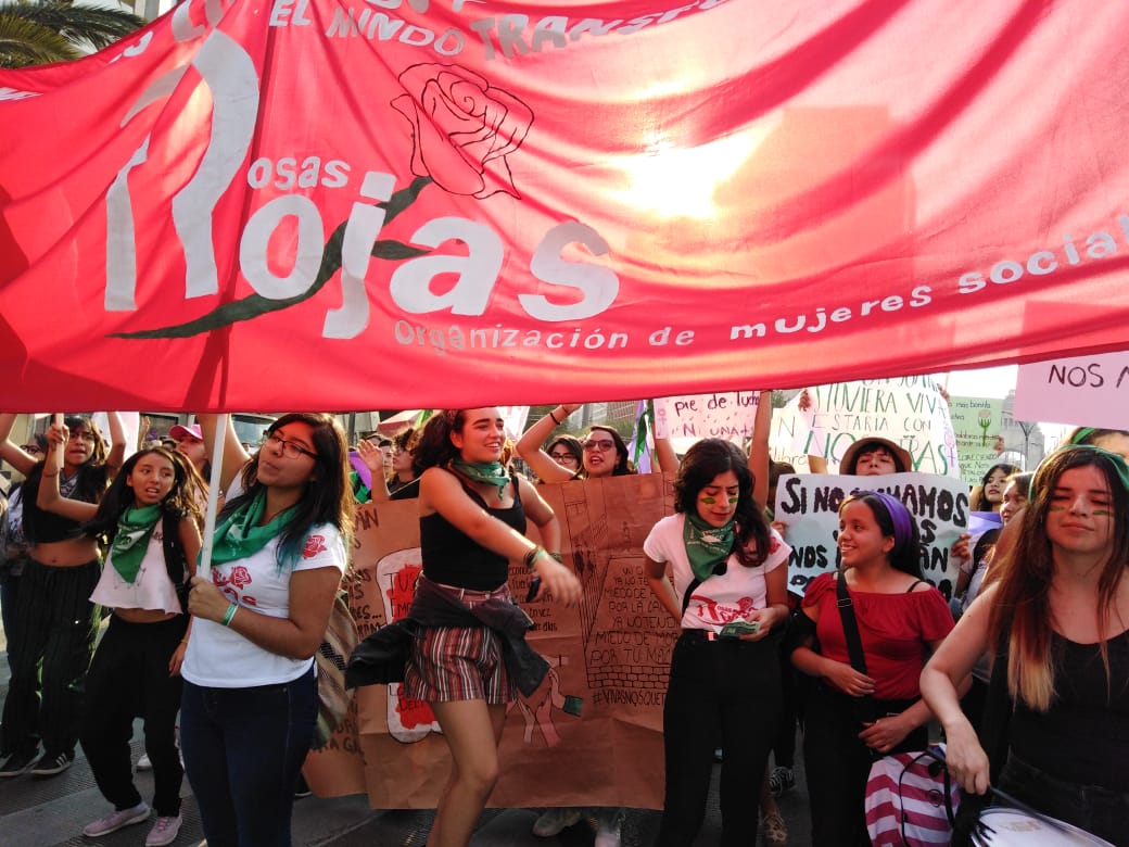 Las mujeres pintamos de verde y morado las calles de México este 8M