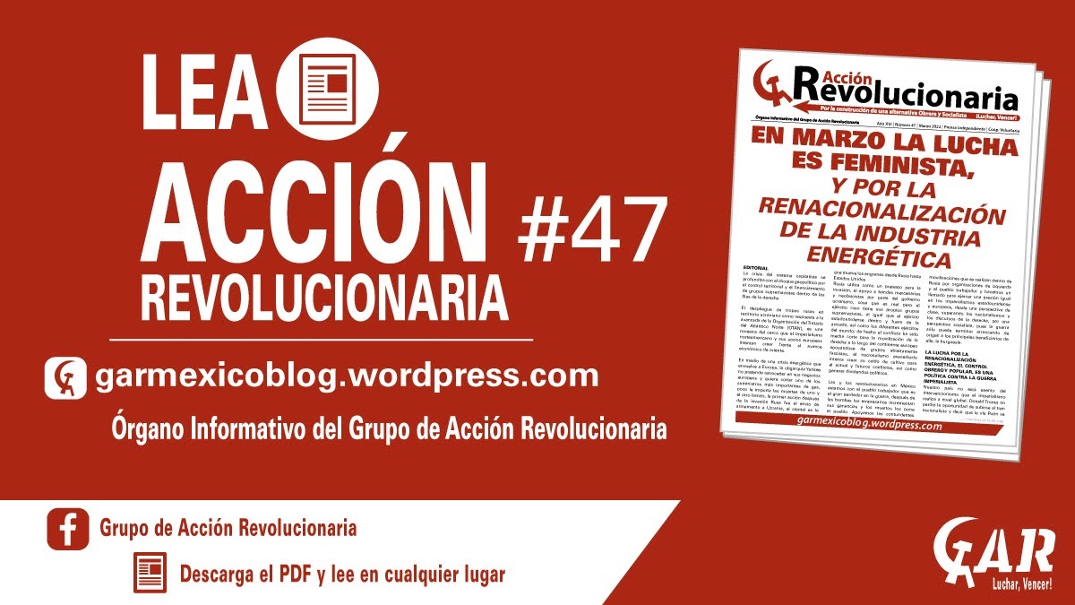 EN MARZO LA LUCHA ES FEMINISTA,Y POR LA RENACIONALIZACIÓN DE LA INDUSTRIA ENERGÉTICA